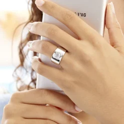 Histoire d'Or Bague Solitaire Electre Argent Blanc Oxyde De Zirconium* Bagues|Bagues Fantaisie