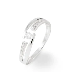 Discount Histoire d'Or Bague Solitaire Elisa Or Blanc Diamant