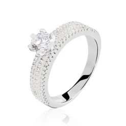 Histoire d'Or Bague Solitaire Ellora Argent Blanc Oxyde De Zirconium* Bagues|Bagues Fantaisie