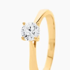 Discount Histoire d'Or Bague Solitaire Fiona Or Jaune Diamant Synthetique