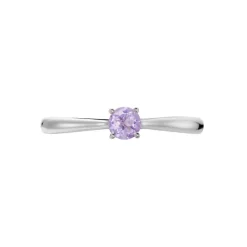 New Histoire d'Or Bague Solitaire Fiona Or Blanc Amethyste