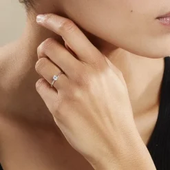Clearance Histoire d'Or Bague Solitaire Fiona Or Blanc Diamant Synthetique or blanc diamant synthétique