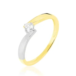 Online Histoire d'Or Bague Solitaire Francienne Or Bicolore Diamant