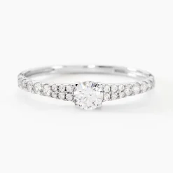 Histoire d'Or Bague Solitaire Francoise-marie Or Blanc Oxyde De Zirconium