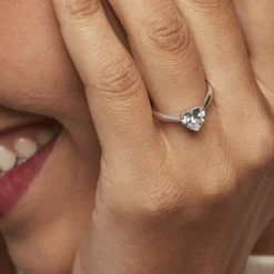 Histoire d'Or Bague Solitaire Geranium Argent Blanc Oxyde De Zirconium* Bagues|Bagues Fantaisie