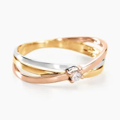 Histoire d'Or Bague Solitaire Gisla Or Tricolore Diamant* Bagues|Bagues Avec Pierre