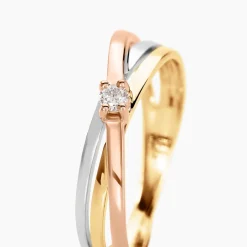 Histoire d'Or Bague Solitaire Gisla Or Tricolore Diamant* Bagues|Bagues Avec Pierre