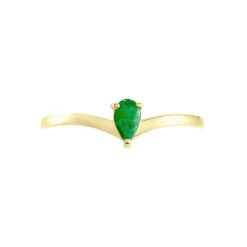Discount Histoire d'Or Bague Solitaire Goutte or jaune emeraude