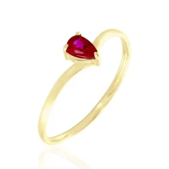 Histoire d'Or Bague Solitaire Goutte or jaune rubis