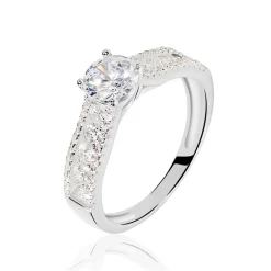 Histoire d'Or Bague Solitaire Hamane Argent Blanc Oxyde De Zirconium* Bagues|Bagues Fantaisie