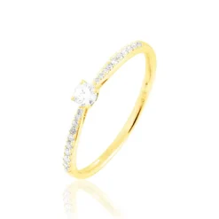 Histoire d'Or Bague Solitaire Hemera or jaune diamant