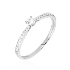 Histoire d'Or Bague Solitaire Hemera Or Blanc Diamant
