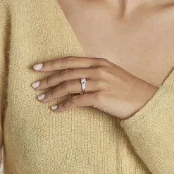 Clearance Histoire d'Or Bague Solitaire Ingrid Or Blanc Diamant