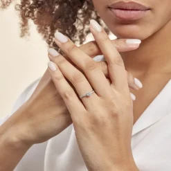 Histoire d'Or Bague Solitaire Kanel Or Blanc Oxyde De Zirconium* Bagues Avec Pierre|Bagues Solitaires