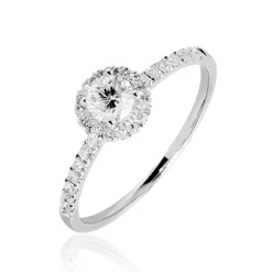 Hot Histoire d'Or Bague Solitaire Lena Or Blanc Diamant