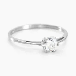 Clearance Histoire d'Or Bague Solitaire Lydia Argent Blanc Oxyde De Zirconium
