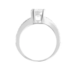 Outlet Histoire d'Or Bague Solitaire Maelane Argent Blanc Oxyde De Zirconium