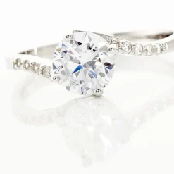 Outlet Histoire d'Or Bague Solitaire Maelane Argent Blanc Oxyde De Zirconium