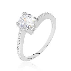 Histoire d'Or Bague Solitaire Maelane Argent Blanc Oxyde De Zirconium* Bagues Fantaisie|Bagues Avec Pierre