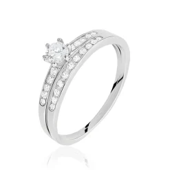 Histoire d'Or Bague Solitaire Maella Argent Blanc Oxyde De Zirconium* Bagues|Bagues Fantaisie