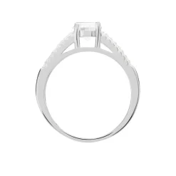 Hot Histoire d'Or Bague Solitaire Maelline Argent Blanc Oxyde De Zirconium
