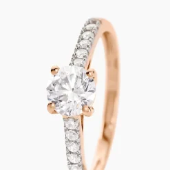 Histoire d'Or Bague Solitaire Manon De Zirconium or rose oxyde