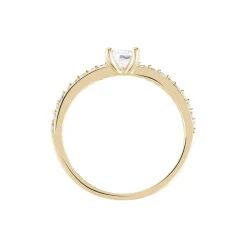 Outlet Histoire d'Or Bague Solitaire Mireilla De Zirconium plaqué or jaune oxyde