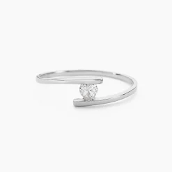 New Histoire d'Or Bague Solitaire Moera Or Blanc Oxyde De Zirconium
