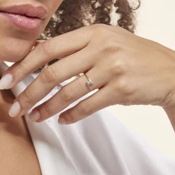 New Histoire d'Or Bague Solitaire Moera Or Blanc Oxyde De Zirconium