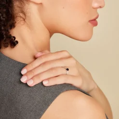 Outlet Histoire d'Or Bague Solitaire Or Blanc Crista Saphir Diamants or blanc saphir