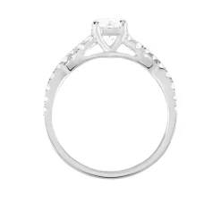 Online Histoire d'Or Bague Solitaire Or Blanc Nerida Diamants Synthétiques