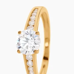 Hot Histoire d'Or Bague Solitaire Or Jaune Oxyde De Zirconium