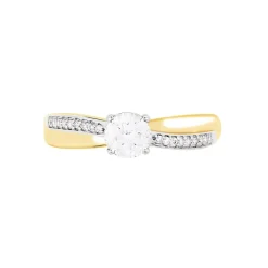 Outlet Histoire d'Or Bague Solitaire Raska Or Jaune Oxyde De Zirconium