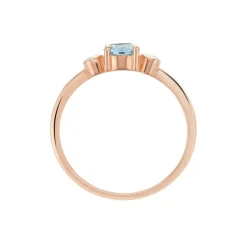 New Histoire d'Or Bague Solitaire Shir Argent Rose Oxyde De Zirconium