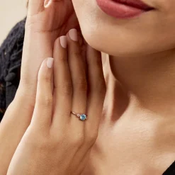 New Histoire d'Or Bague Solitaire Shir Argent Rose Oxyde De Zirconium