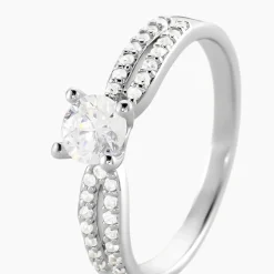Histoire d'Or Bague Solitaire Solitea Argent Blanc Oxyde De Zirconium* Bagues Fantaisie|Bagues Avec Pierre