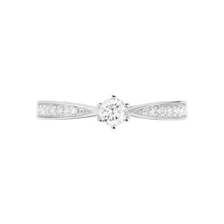 Online Histoire d'Or Bague Solitaire Symphonie Or Blanc Diamant