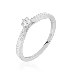 Discount Histoire d'Or Bague Solitaire Symphonie Or Blanc Diamant