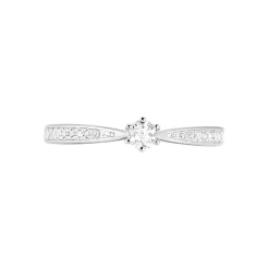 Discount Histoire d'Or Bague Solitaire Symphonie Or Blanc Diamant