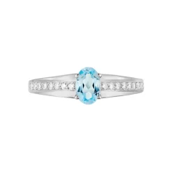 Histoire d'Or Bague Solitaire Tahyss Or Blanc Topaze Et Oxyde De Zirconium* Bagues|Bagues Avec Pierre