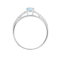 Histoire d'Or Bague Solitaire Tahyss Or Blanc Topaze Et Oxyde De Zirconium* Bagues|Bagues Avec Pierre