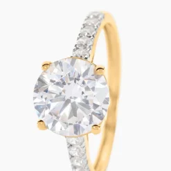 Online Histoire d'Or Bague Solitaire Terese De Zirconium or jaune oxyde