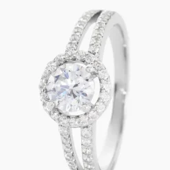 Outlet Histoire d'Or Bague Solitaire Titemae Argent Blanc Oxyde De Zirconium