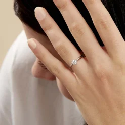 Histoire d'Or Bague Solitaire Veronika Or Blanc Diamant* Bagues|Bagues Avec Pierre