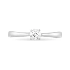 Clearance Histoire d'Or Bague Solitaire Victoria Or Blanc Diamant