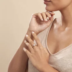 Hot Histoire d'Or Bague Solitaire Zoura Plaqué Or Jaune Oxyde De Zirconium