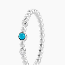 Online Histoire d'Or Bague Sorene Argent Blanc Turquoise Oxyde De Zirconium