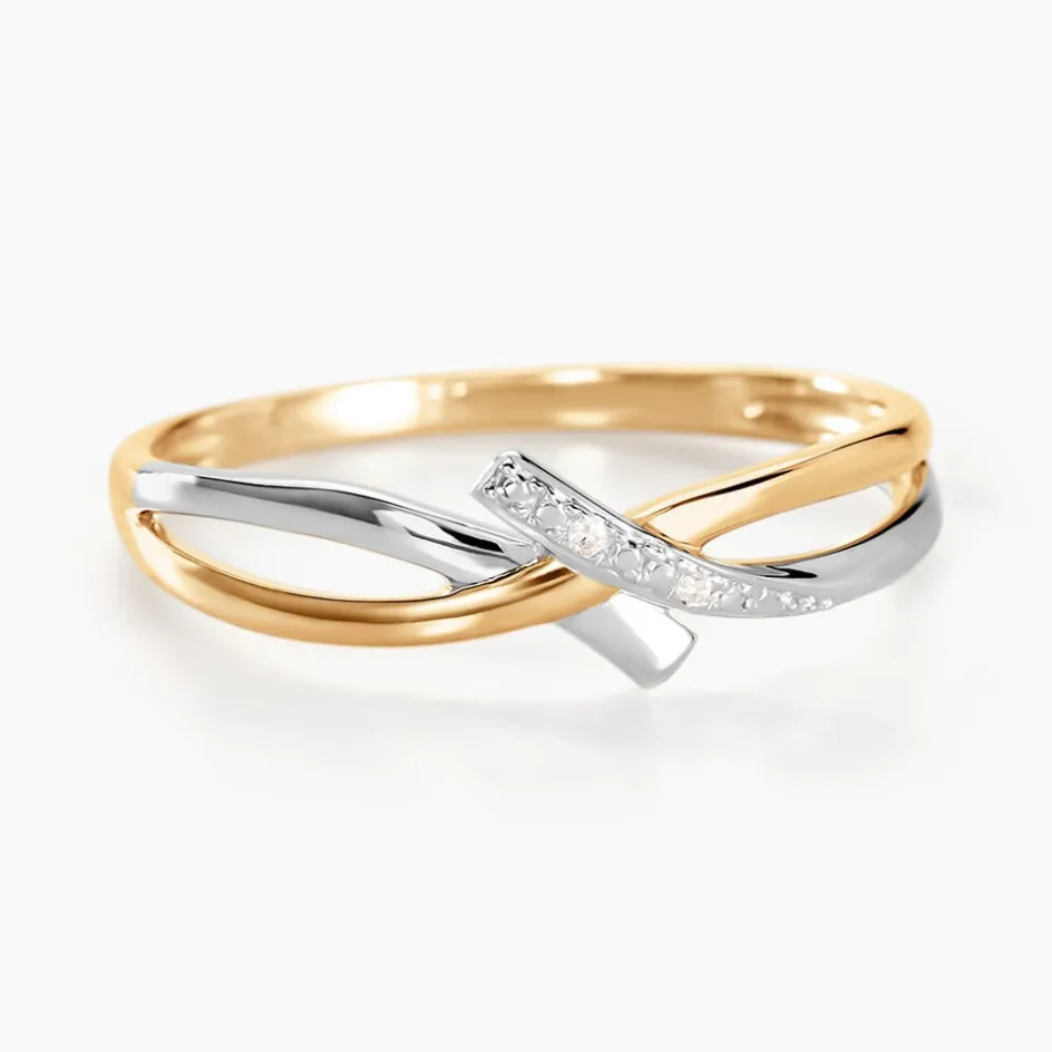 Histoire d'Or Bague Soukayna Or Bicolore Diamant* Bagues|Bagues Avec Pierre