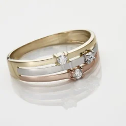 Histoire d'Or Bague Superposition Or Tricolore Diamant* Bagues|Bagues Avec Pierre