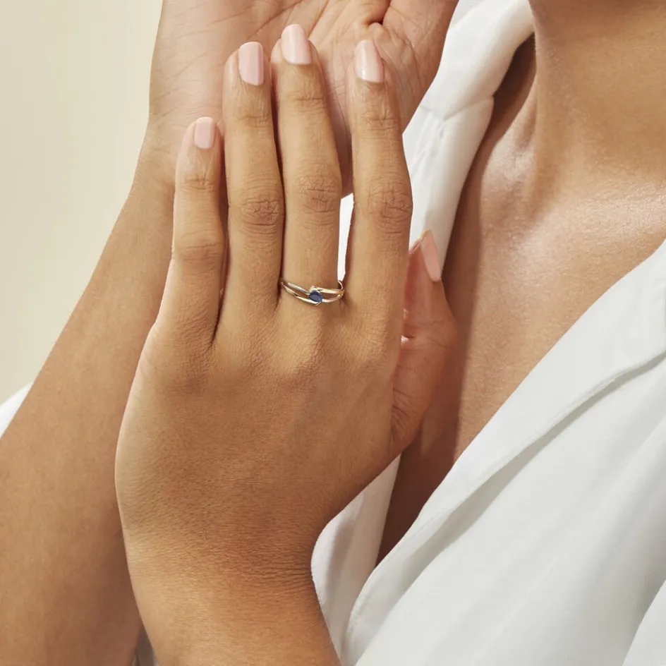 Histoire d'Or Bague Sylvene Or Bicolore Saphir* Bagues|Bagues Avec Pierre